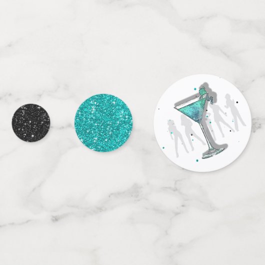 Bride Squad Silhouettes Blauwgroen/Black ID252 Confetti (Achterkanten)