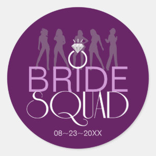 Bride Squad Silhouettes White op Darks ID252 Ronde Sticker