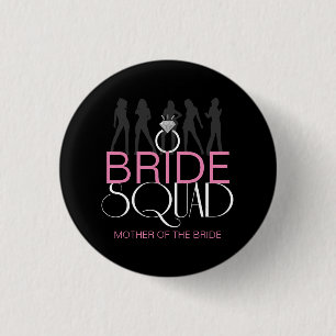 Bride Squad Silhouettes White op Donkere ID252 Ronde Button 3,2 Cm