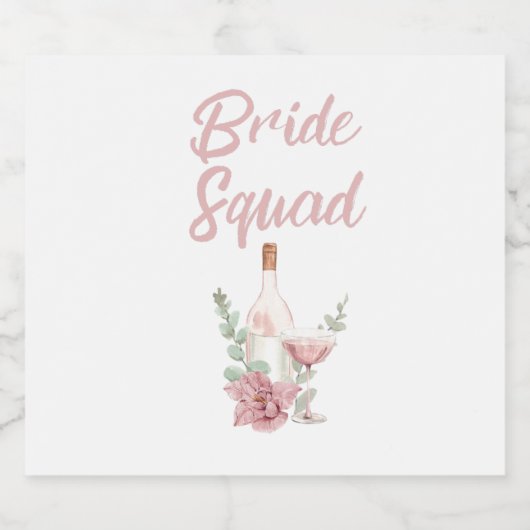 Bride Squad Sparkling Wijnetiket (Enkel label)