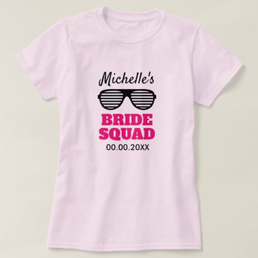 Bride Squad t shirten voor bacheloretpartijpersone T-shirt (Design voorkant)