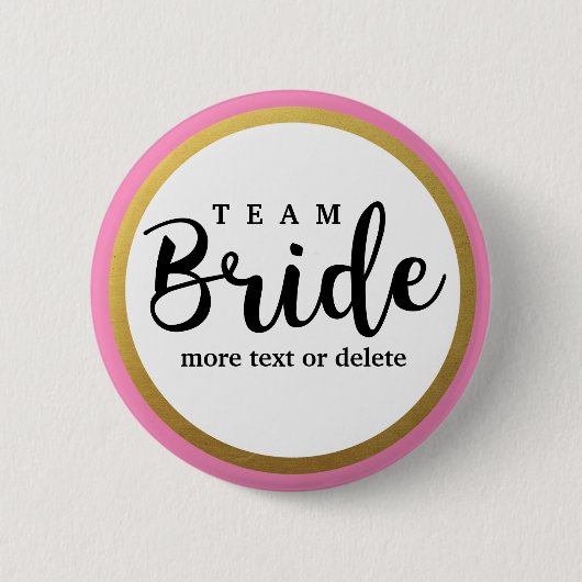 Bride Squad, Team Bride, Chic Modern Wedding Party Ronde Button 5,7 Cm (Voorkant)