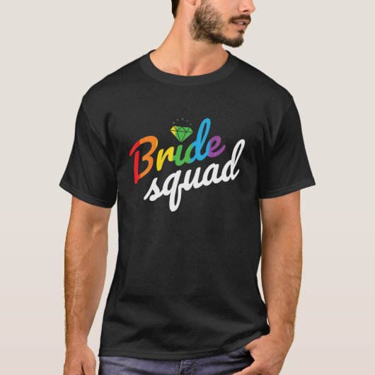 Bride Squad Tee - Lesbian Gay Wedding Diamond Rain T-shirt (Voorkant)