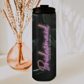 Bride Squad | Tropisch palms Bachelorette-monogram Thermosbeker