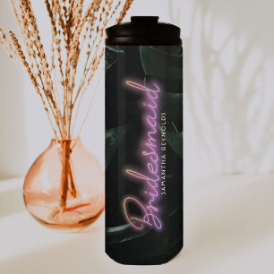 Bride Squad   Tropisch palms Bachelorette-monogram Thermosbeker