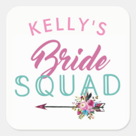 Bride Squad Vrijgezellenfeest Stickers Floral Hen