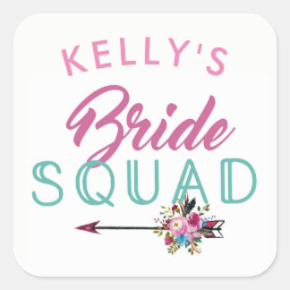 Bride Squad Vrijgezellenfeest Stickers Floral Hen