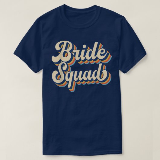 Bride Squad Wedding Bachelor Team Party Retro Vint T-shirt (Design voorkant)