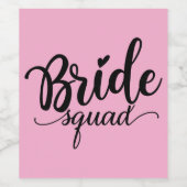 Bride Squad wijnlabels Wijn Etiket (Enkel label)