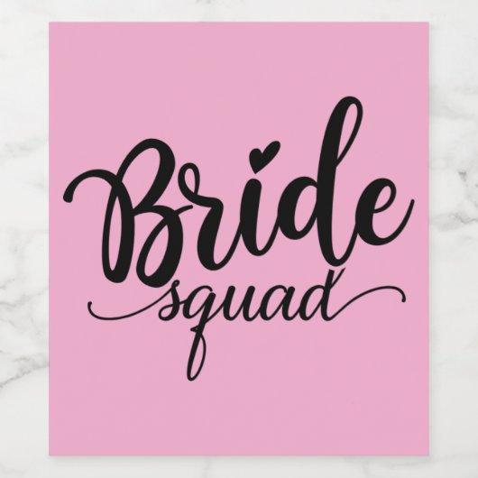 Bride Squad wijnlabels Wijn Etiket (Enkel label)