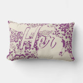 Bride staat Michigan Paars en Beige Floral Kussen (Voorkant)