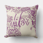 Bride staat Michigan Paars en Beige Floral Kussen (Voorkant)