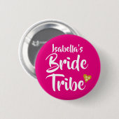 Bride Stam Goud Datum Hart Persoonlijk Ronde Button 5,7 Cm (Voorkant /achterkant)
