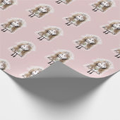 Bride Stick Figuur met Daisy Bouquet Cadeaupapier (Hoek)