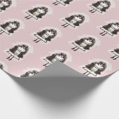 Bride Stick Figuur met Daisy Bouquet Cadeaupapier (Hoek)