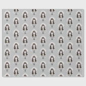 Bride Stick Figuur met Daisy Bouquet Cadeaupapier (Vlak)