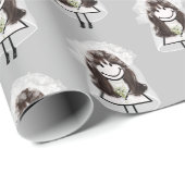 Bride Stick Figuur met Daisy Bouquet Cadeaupapier (Rol Hoek)