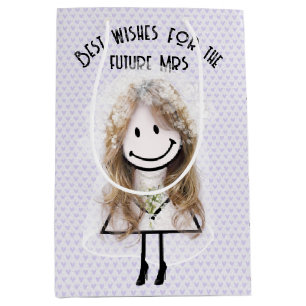 Bride Stick Figuur op de Harten van de Lavender Medium Cadeauzakje