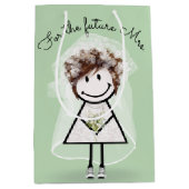 Bride Stick Girl in Lace Dress en Sneakers Medium Cadeauzakje (Voorkant)
