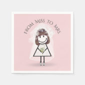 Bride Stick Girl in Sneakers met Daisy Bouquet Servet (Voorkant)