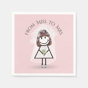 Bride Stick Girl in Sneakers met Daisy Bouquet Servet