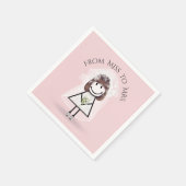 Bride Stick Girl in Sneakers met Daisy Bouquet Servet (Hoek)