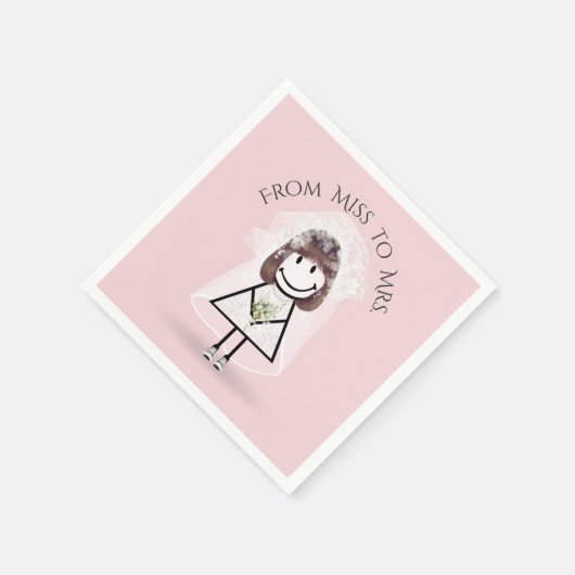 Bride Stick Girl in Sneakers met Daisy Bouquet Servet (Hoek)