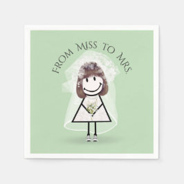 Bride Stick Girl in Sneakers met Daisy Bouquet Servet