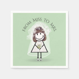 Bride Stick Girl in Sneakers met Daisy Bouquet Servet