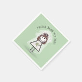 Bride Stick Girl in Sneakers met Daisy Bouquet Servet (Hoek)