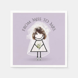 Bride Stick Girl in Sneakers met Daisy Bouquet Servet