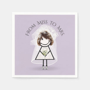 Bride Stick Girl in Sneakers met Daisy Bouquet Servet