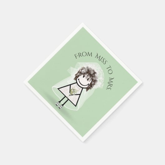 Bride Stick Girl in Sneakers met Daisy Bouquet Servet (Hoek)