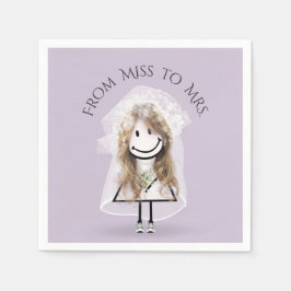 Bride Stick Girl in Sneakers met Daisy Bouquet Servet