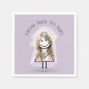 Bride Stick Girl in Sneakers met Daisy Bouquet Servet