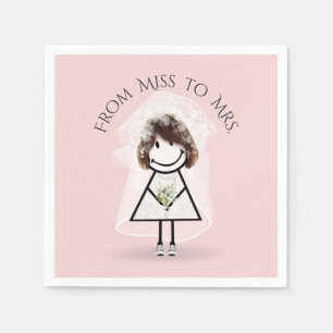 Bride Stick Girl in Sneakers met Daisy Bouquet Servet