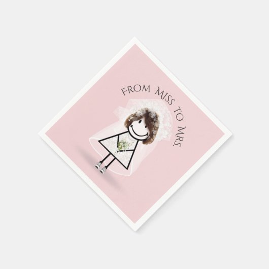 Bride Stick Girl in Sneakers met Daisy Bouquet Servet (Hoek)