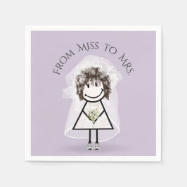 Bride Stick Girl in Sneakers met Daisy Bouquet Servet