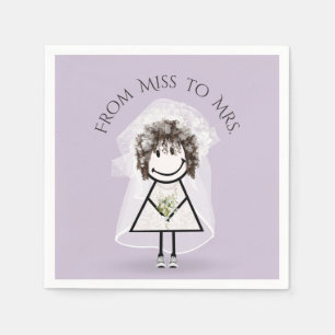 Bride Stick Girl in Sneakers met Daisy Bouquet Servet