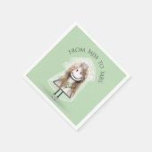 Bride Stick Girl in Sneakers met Daisy Bouquet Servet (Hoek)