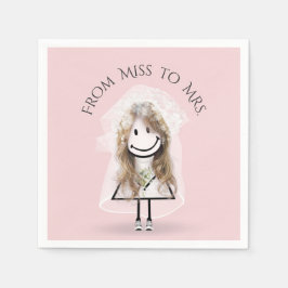 Bride Stick Girl in Sneakers met Daisy Bouquet Servet