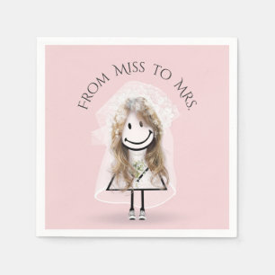 Bride Stick Girl in Sneakers met Daisy Bouquet Servet