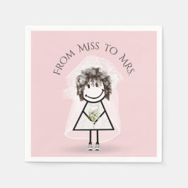 Bride Stick Girl in Sneakers met Daisy Bouquet Servet