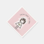 Bride Stick Girl in Sneakers met Daisy Bouquet Servet (Hoek)