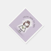 Bride Stick Girl in Sneakers met Daisy Bouquet Servet (Hoek)