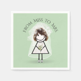 Bride Stick Girl in Sneakers met Daisy Bouquet Servet