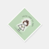 Bride Stick Girl in Sneakers met Daisy Bouquet Servet (Hoek)