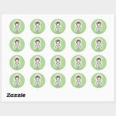 Bride stick Girl in Sneakers op pooldots Ronde Sticker (Vel)