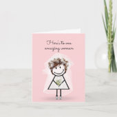 Bride Stick Girl met Sneakers Kaart (Voorkant)