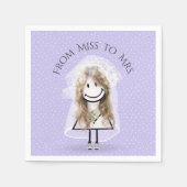 Bride Stick Girl met Sneakers op Stippen Servet (Voorkant)